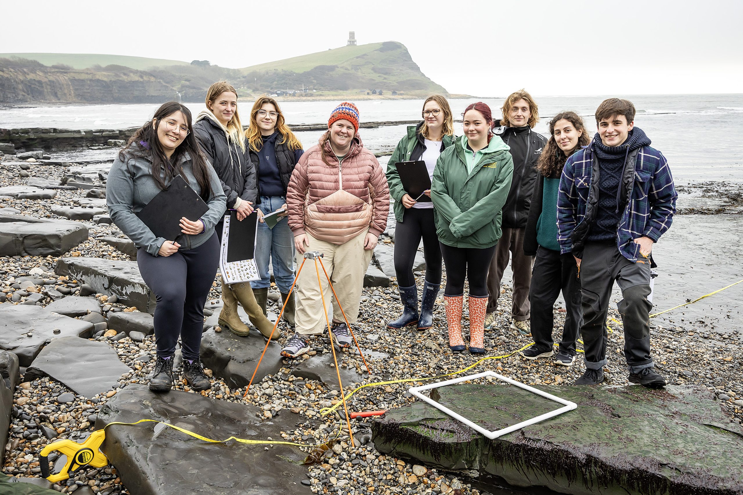 UCS Students and staff undertaking academic research on a coastal site